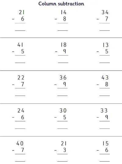 Subtract 2-Digit Numbers and Ones, with Decomposition