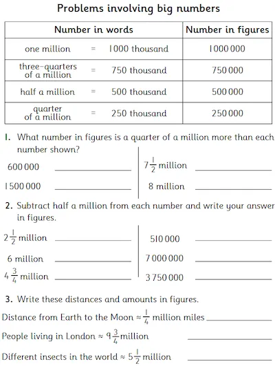 Problems involving Big Numbers