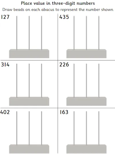 Represent a Three-Digit Number on an Abacus