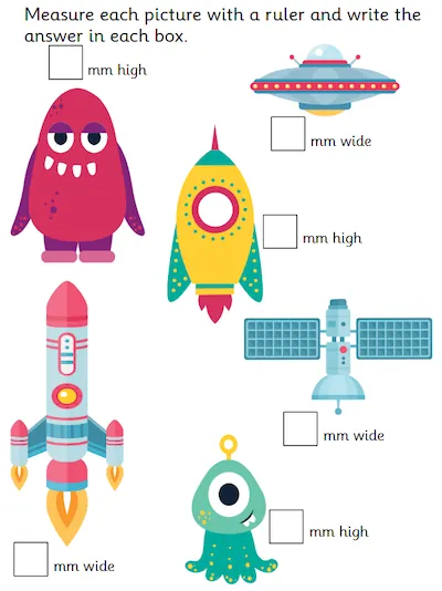 Measure Heights and Widths, Space Theme