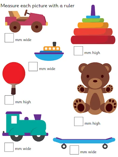 Measure and Record Heights and Widths, Toys Theme