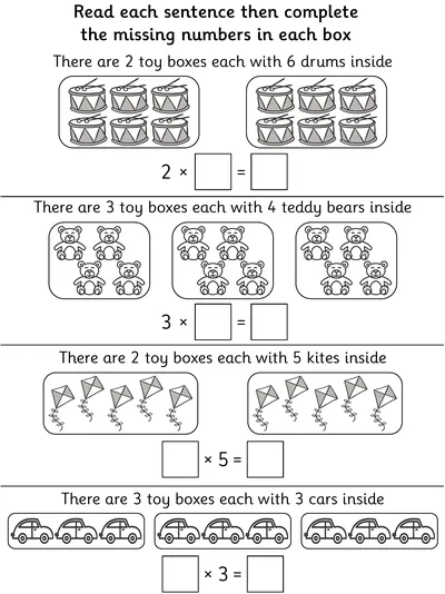 Multiplication with Pictorial Representation, Toys Theme