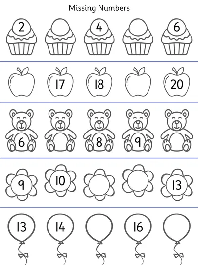 More Missing Numbers within 20