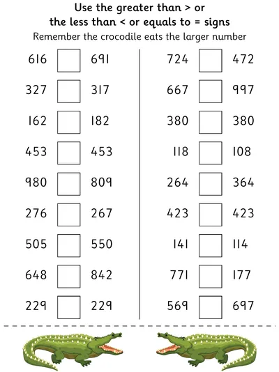 Comparing Three-Digit Numbers