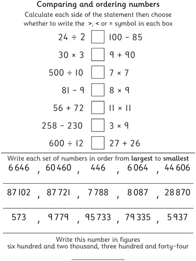 Compare and Order up to Five-Digit Numbers