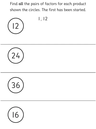 Finding Factor Pairs