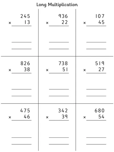 Long Multiplication of Three-Digit Numbers