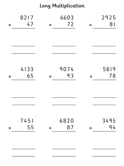 Multiplying 4-Digit by 2-Digit Numbers