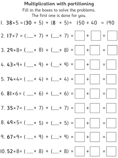 Short Multiplication using Partitioning