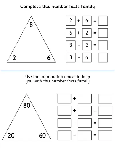 Complete the Number Fact Family