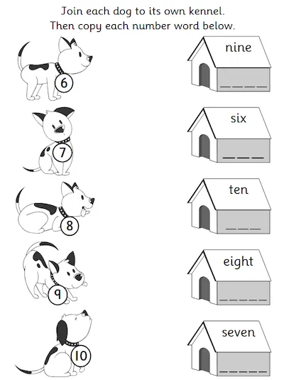 Read and Write Numerals from 6 to 10