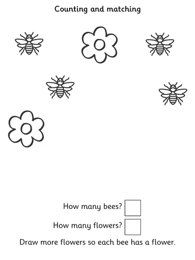 Counting Flowers - One-to-One Correspondence
