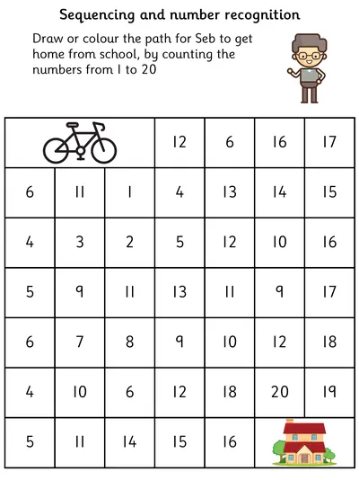 Sequencing Numbers from 1 to 20