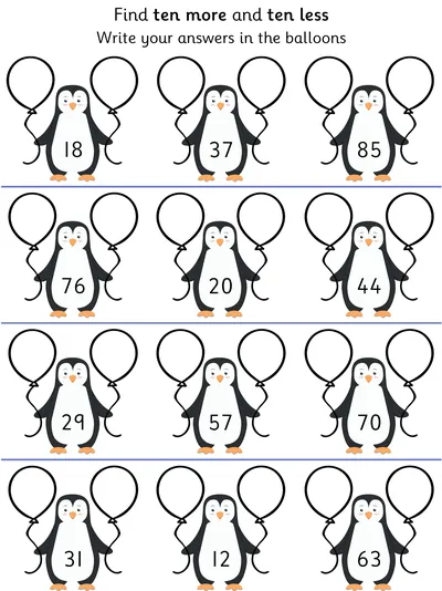 Identifying Ten More and Ten Less