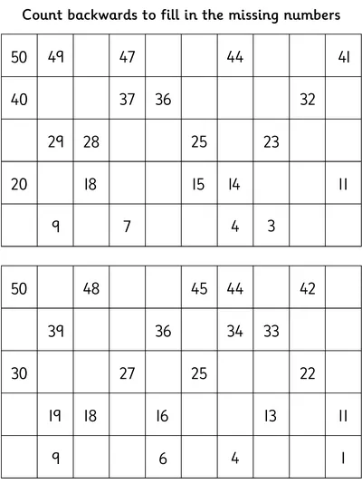 Counting Back from 50