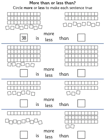 Counting and Comparing Numbers within 50