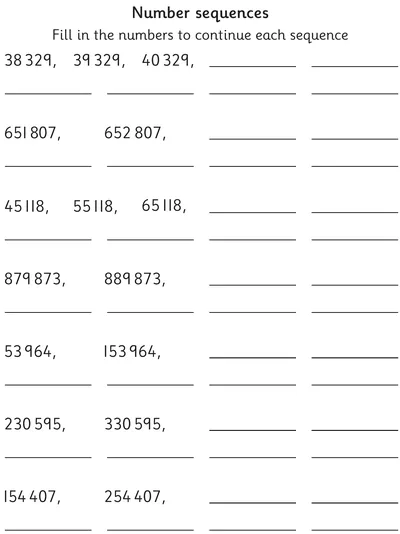 Sequencing in Steps of 1,000, 10,000 and 100,000.