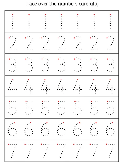 Number Formation - 1 to 7