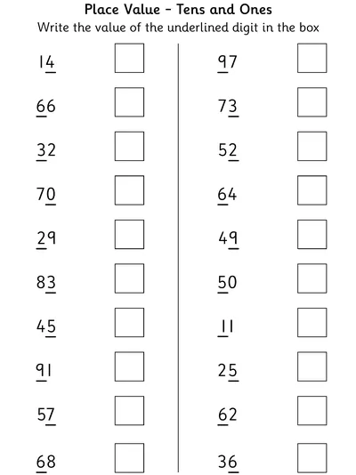 Recognising Place Value in Two-Digit Numbers