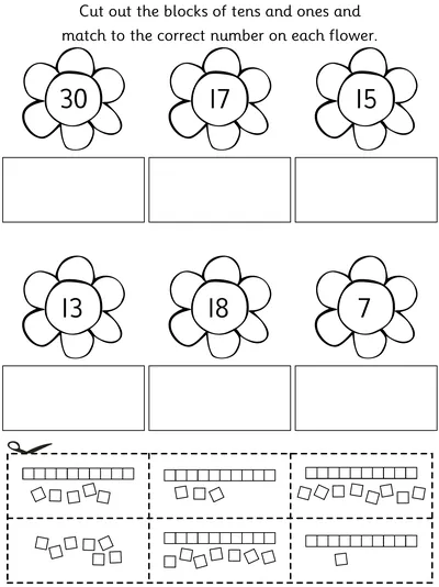 Tens and Ones Cut and Stick Activity