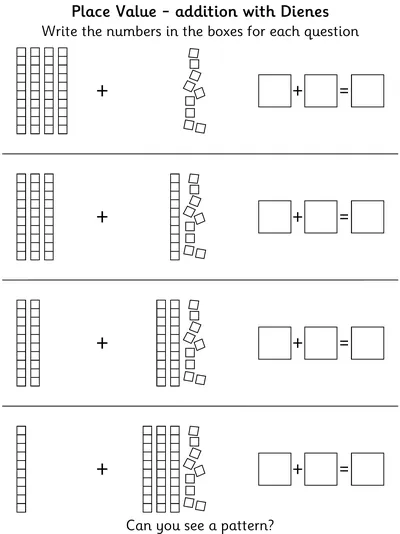 Recognising Partitioning in Addition, within 50