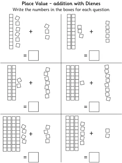 Adding Two-Digit and One-Digit Numbers, No Carrying