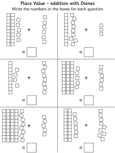Adding Two-Digit and One-Digit Numbers, with Carrying