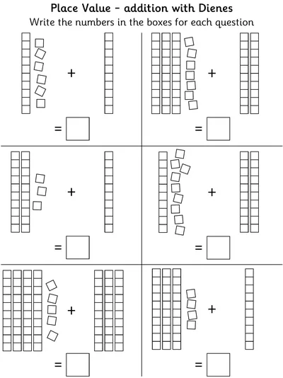 Adding Two-Digit Numbers and Tens Using Dienes