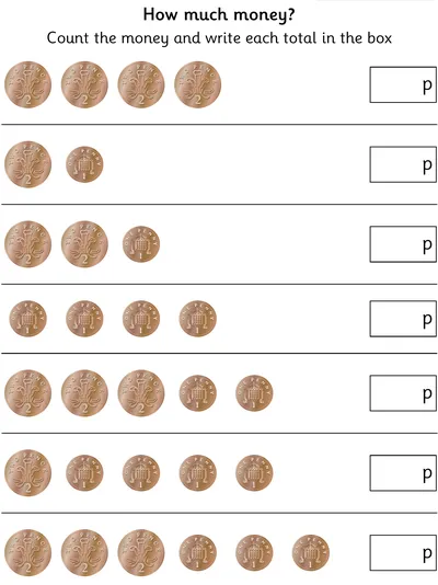 Counting 1p and 2p Coins