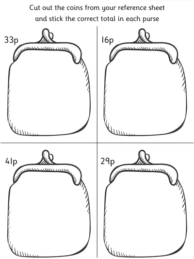 Cut Out and Stick Amounts Less than 50p