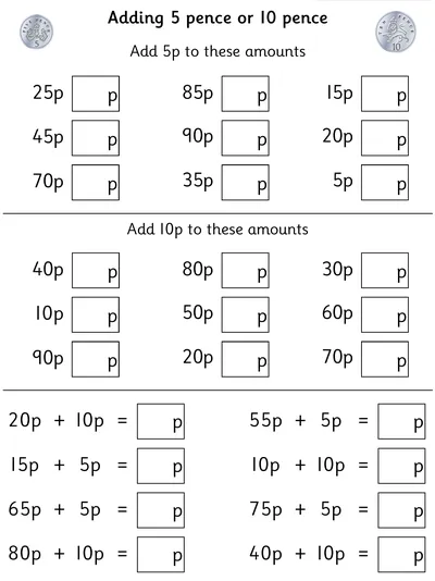 Adding 5p or 10p