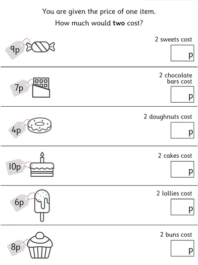 Doubling Amounts Within 20p 