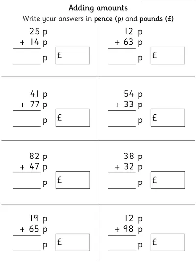 Addition of Money With Carrying - Vertical Format