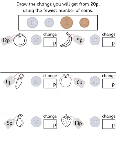 Draw the Change from 20p