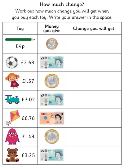 Calculating Change, Mixed Units