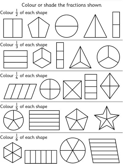 Recognise Unit Fractions of Shapes