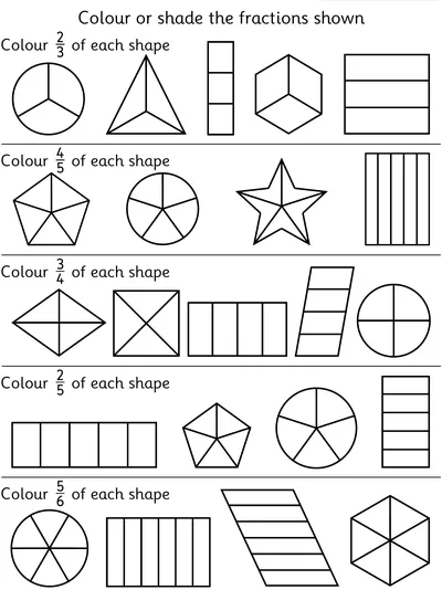 Recognise Non-Unit Fractions of Shapes