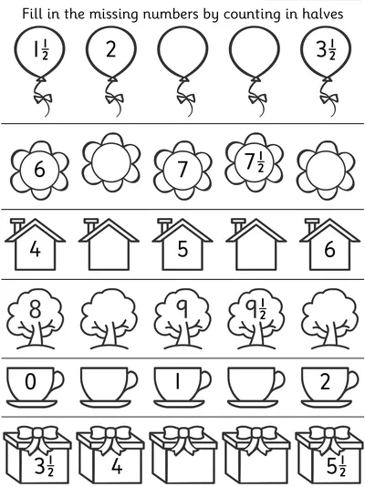 Number Patterns including Halves