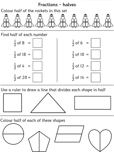 Finding Halves of Quantites and Shapes