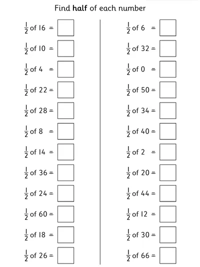Recognising Half as a Division of a Quantity
