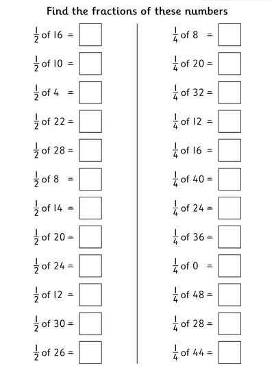 Halves and Quarters as Divisions of Quantities