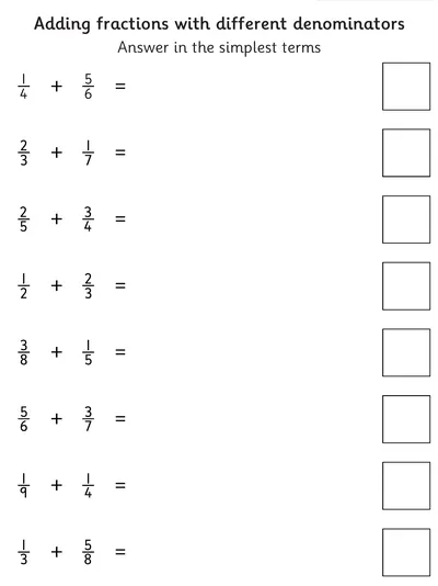 Adding Fractions with Different Denominators