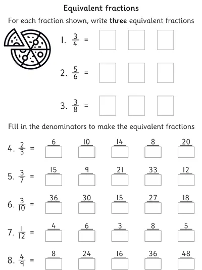 Write Equivalent Fractions