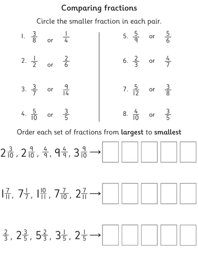 Compare the Size of Fractions