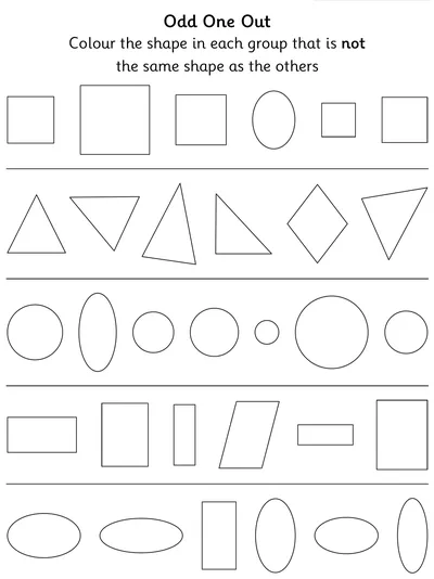 Find the Odd One Out, 2D Shapes