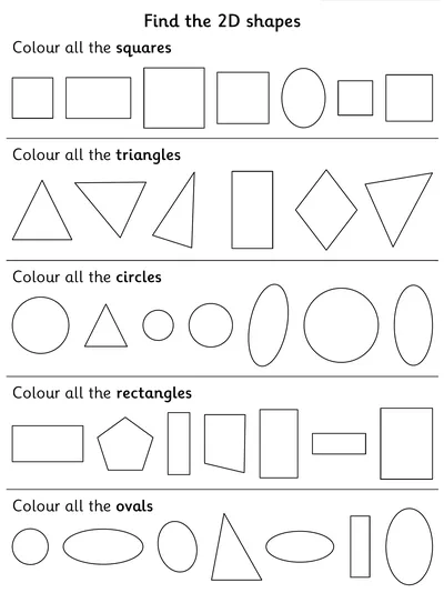 Identify and Colour the 2D Shapes