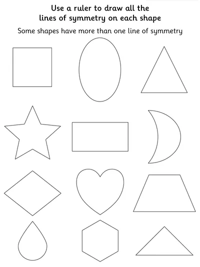 Drawing Lines of Symmetry in 2D Shapes