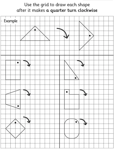 Rotating Shapes by Quarter Turns Clockwise