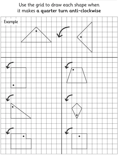 Rotating Shapes by Quarter Turns Anti-Clockwise