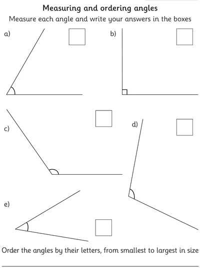 Measuring and Ordering Angles, Increasing Size